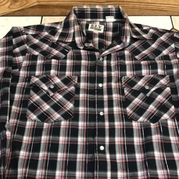 Ely cattleman western pearl snap button down shirt size medium - Picture 4 of 9